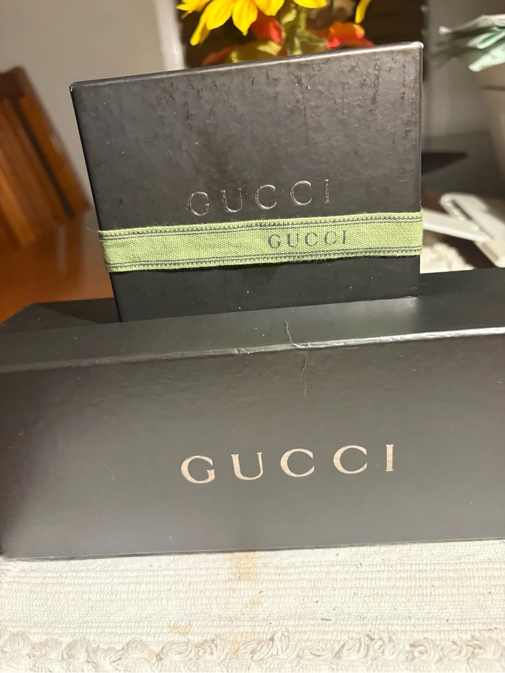 Gucci Black Box with Green Ribbon